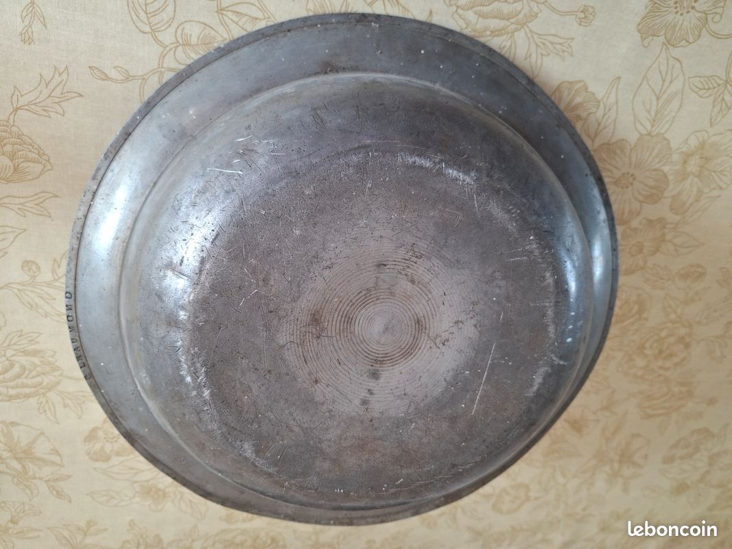 Bassine étain vintage diamètre 36cm (image 3)