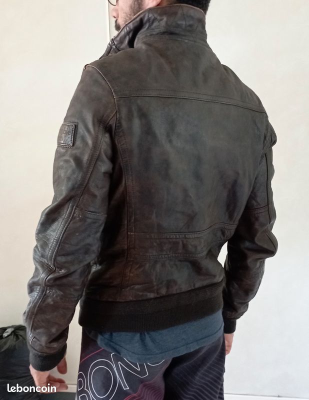 Veste manteau blouson tout cuir abercrombie (image 4)