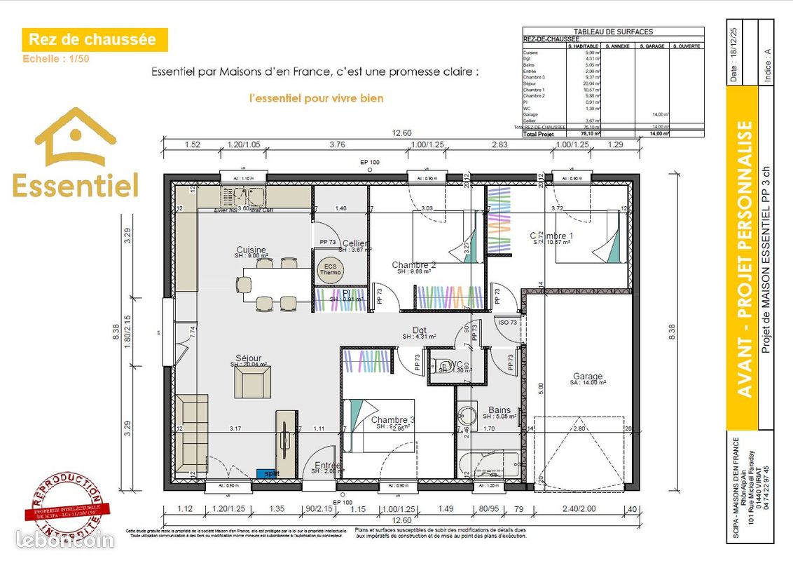 Maison 4 pièces 76 m² · à Lescheroux · 76 m² · 200 815 €
