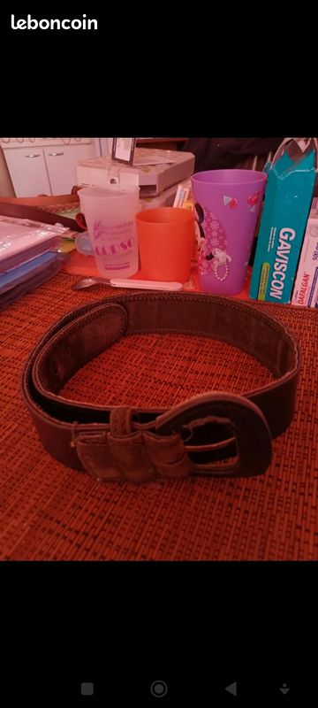 Ceinture pour femme noir et velours kaki (image 1)