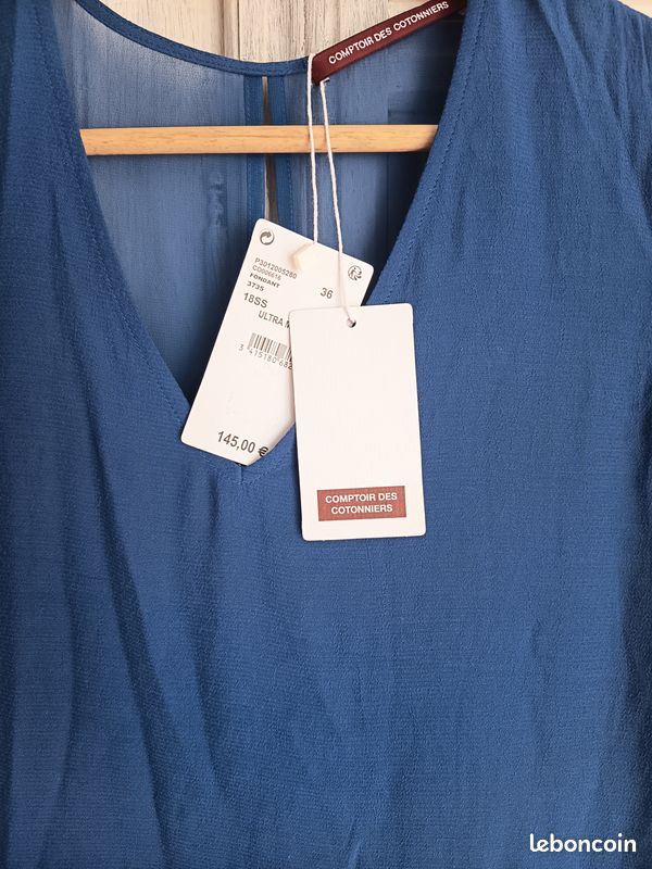 Robe Noire Mi-longue Comptoir Des Cotonniers Taille S - Occasion Très Bon état