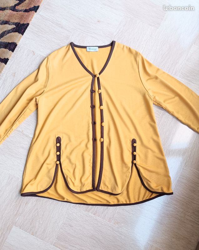Tunique En Coton Couleur Moutarde - Taille 44 - Occasion Très Bon état