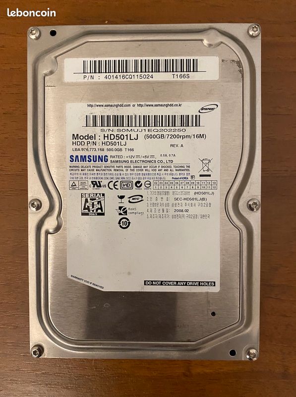 Disque dur SAMSUNG 500go 7200tr (image 1)