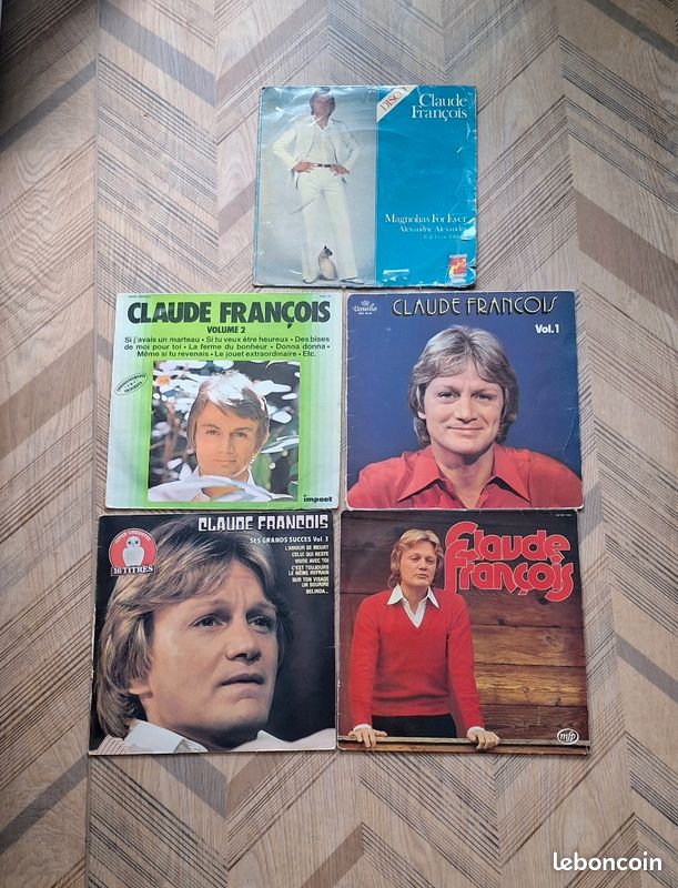 Lot 5 vinyles 33 tours Claude François – éditions originales 1977-1985 (image 1)