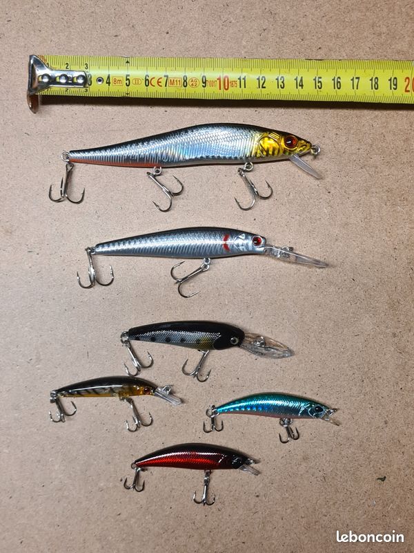 Leurres De Pêche – 14 Pièces, Formes Poisson, Multicolores, Occasion
