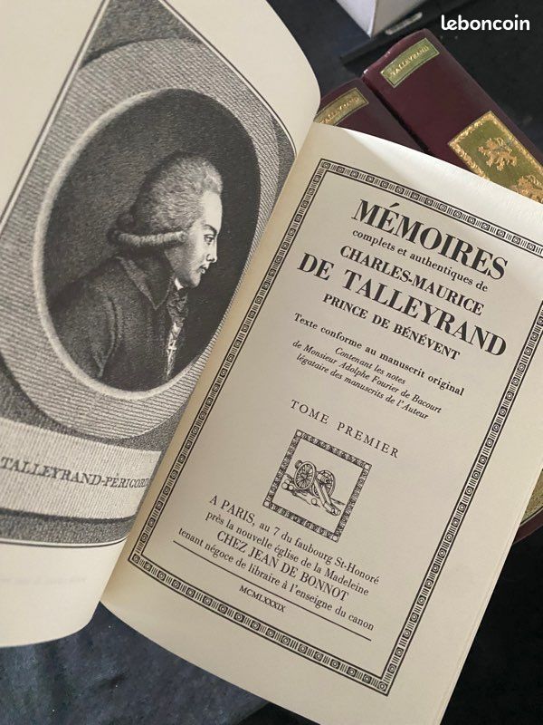 MEMOIRES complets et authentiques de CHARLES-MAURICE DE TALLE YRAND - Jean de Bonnot (image 3)