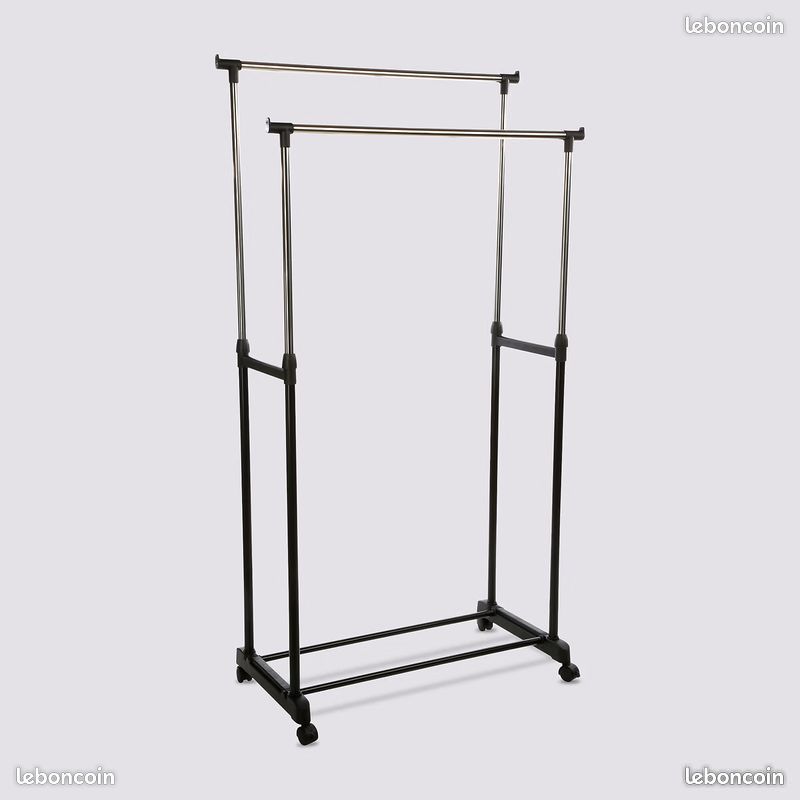 Portant à vêtements à roulettes double Extensio (image 1)