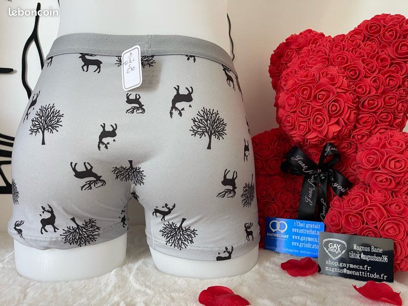 đŠ Boxer homme gris clair motifs cerfs â Style nature & confort (image 4)