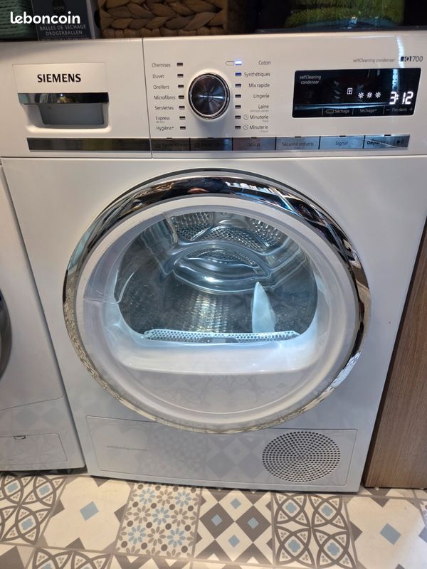 Sèche-linge Siemens IQ500 9 Kg Blanc Avec Panier à Linge – WT45G429FF/12 (occasion)