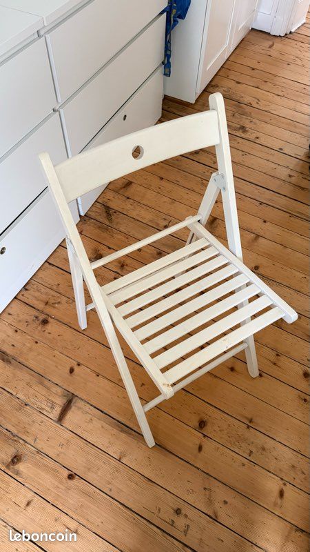 Chaise pliable bois blanc (image 1)