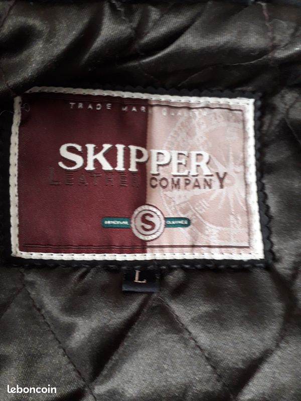 Veste-parka homme cuir de buffle, marron très foncé, taille L