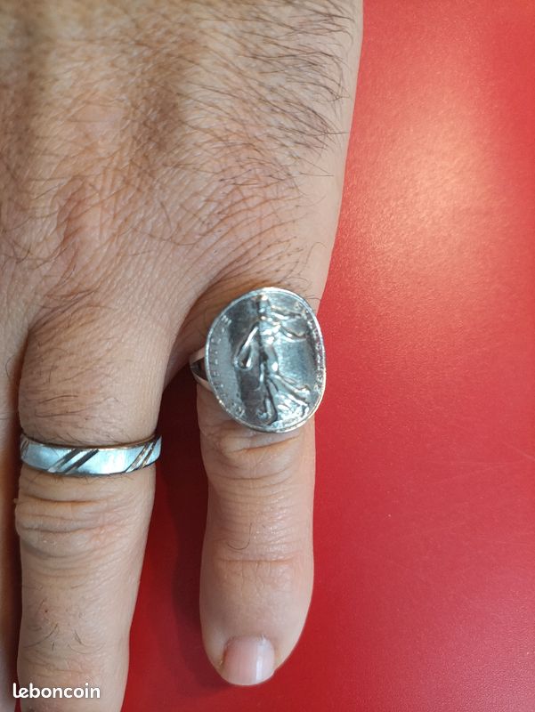 Chevalière bague mixte homme femme pièce Semeuse Montres Bijoux
