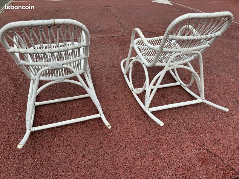 2 Rocking Chair Rotin Blanc (image 5)