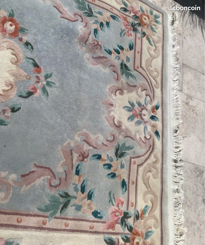 Tapis Oriental Vintage Bleu Patiné pour Salon – MATTA