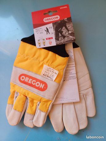 Oregon Fiordland Gants Hiver Protection Tronçonneuse - Cuir Robuste, Confort & Sécurité (Taille L)