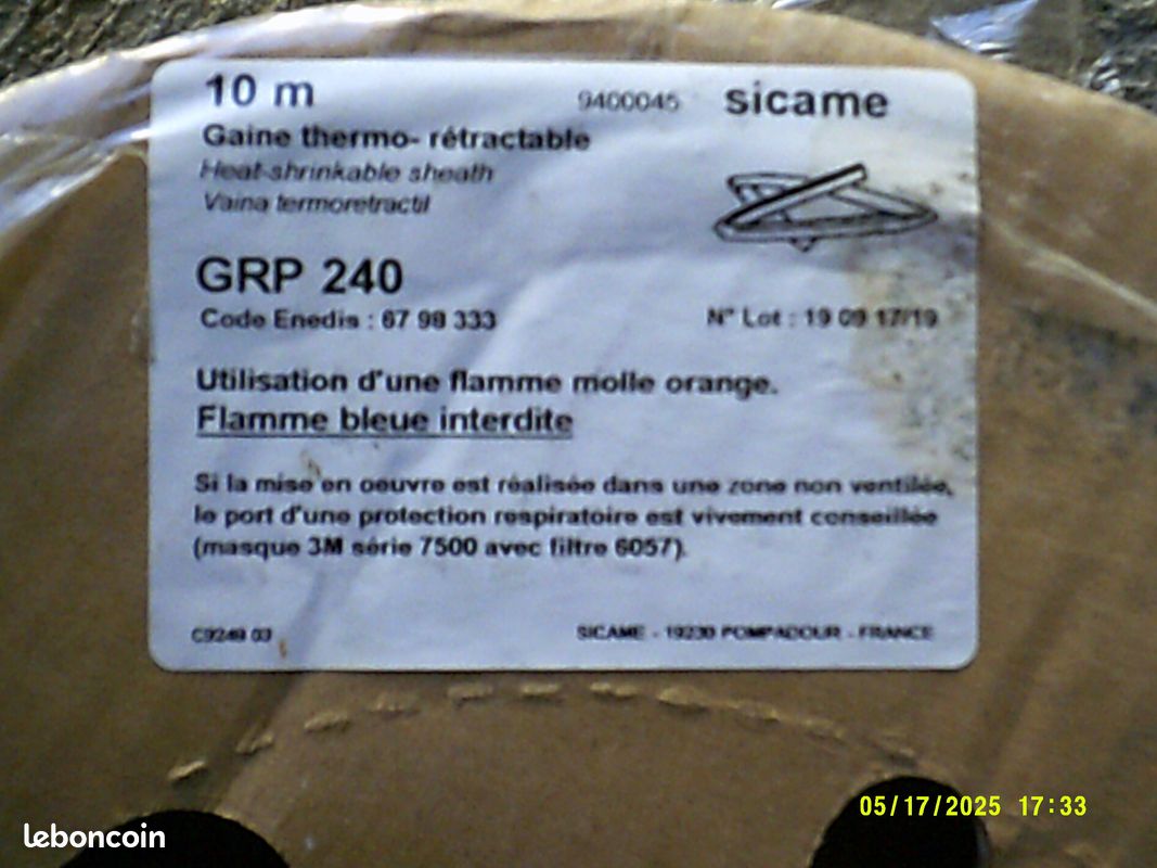 Gaine thermorétractable 240 mm² (image 2)