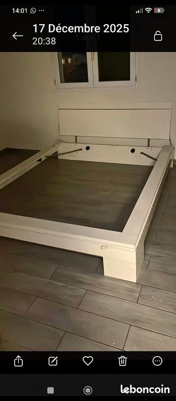Armoire + lit laqué blanc (image 5)
