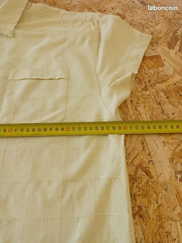 Chemise Vintage manches courtes, motifs ton sur ton, Jamaica Jaxx, 100% soie (image 7)