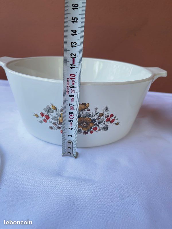 11 ⚜️ Ancienne Cocotte Plat Carré Pyroflam Avec Couvercle en Verre