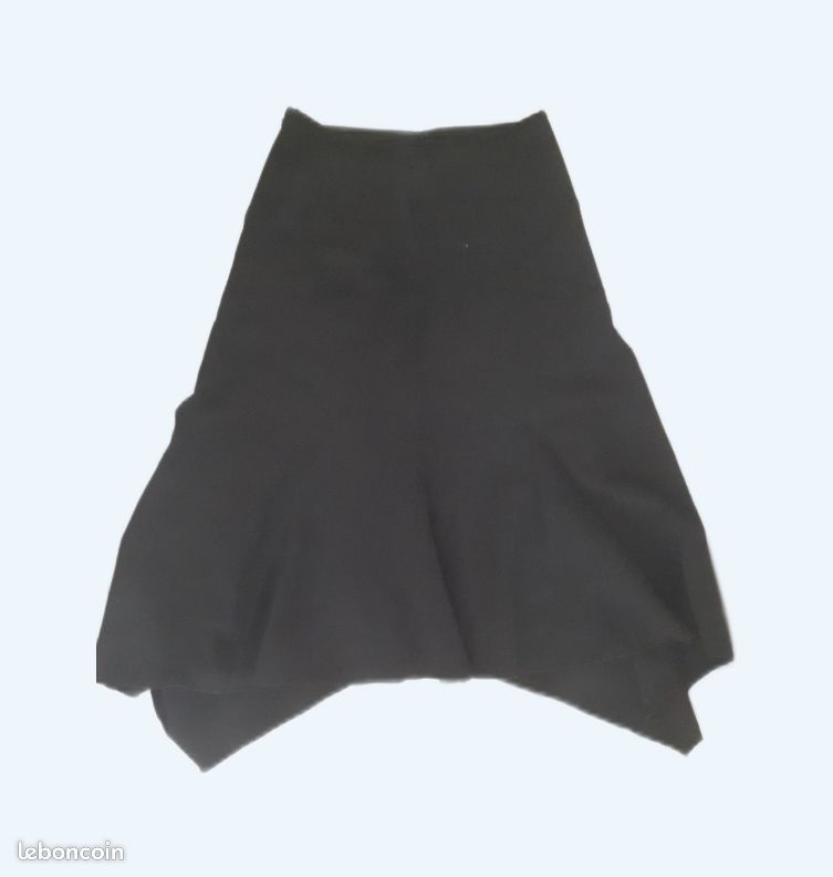 Jupe La City Taille 42 Couleur Marine Et Blanc - Occasion Très Bon état Doublée
