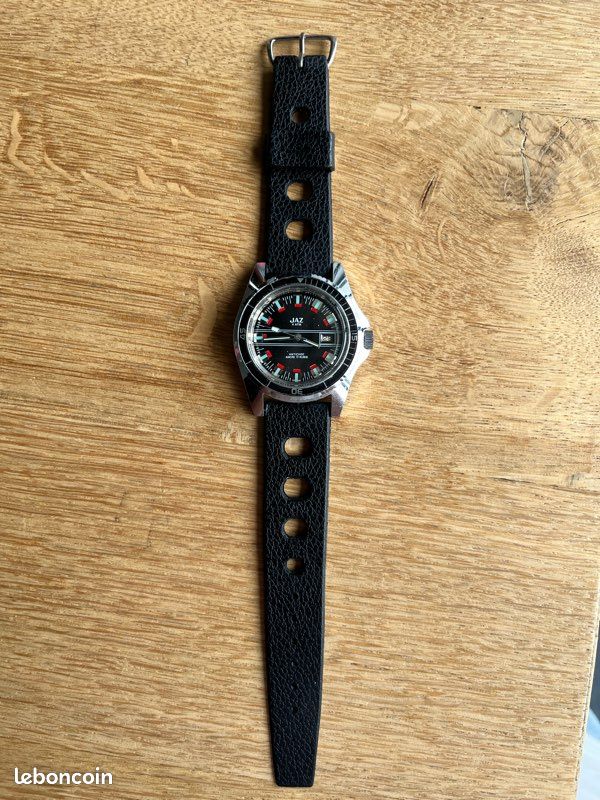 Montre Bracelet Vintage JAZ Pour Homme - Mécanique - Cadran Doré - Occasion