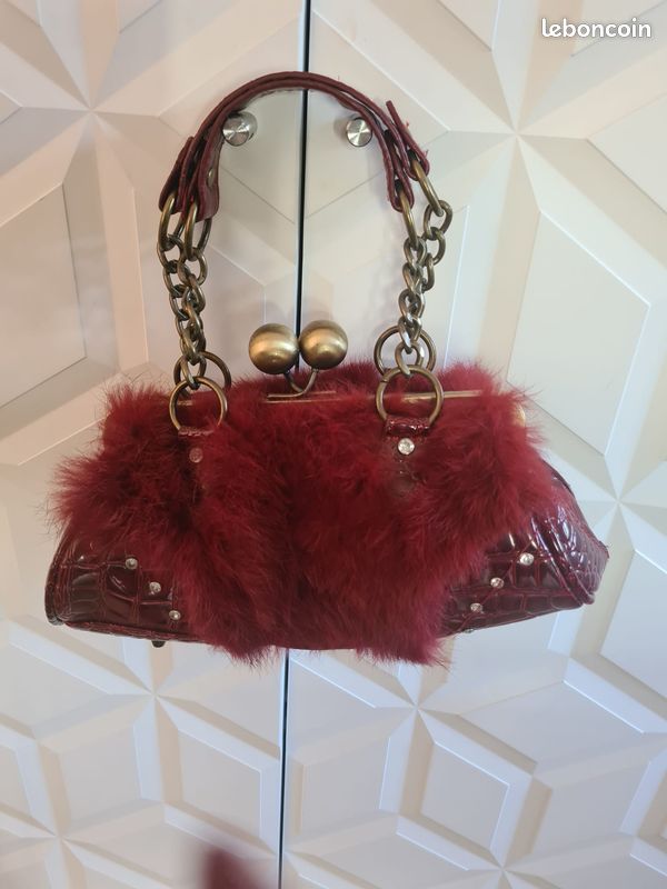 Sac Pochette En Fourrure Sac Pochette Vintage En Fausse Fourrure