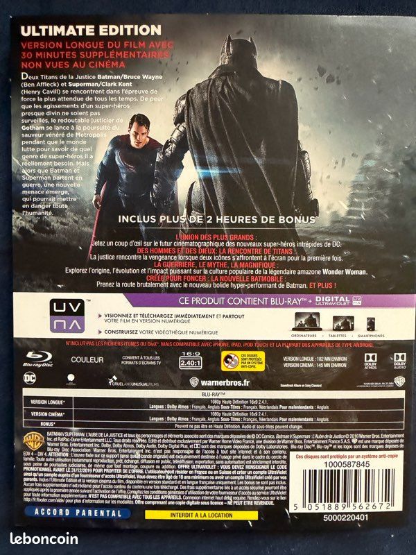 Blu-ray Edition Ultimate Batman vs Superman (image 2)
