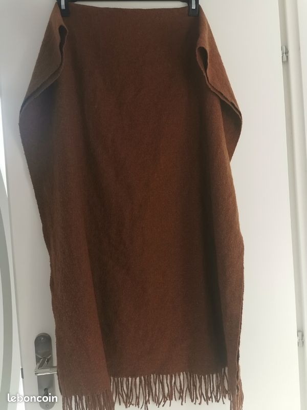 Grande écharpe franges caramel 180 cm (image 1)