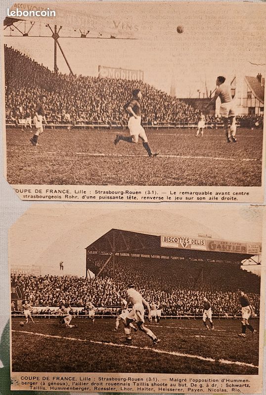 PHOTO DE PRESSE 1937 Finale Coupe de France foot à Colombes Sochaux Strasbourg EUR 44,00 - FR