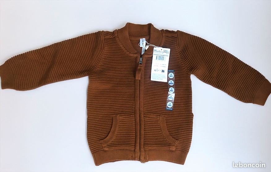 Sweat chaud zippé, garçon 12 mois + (image 1)