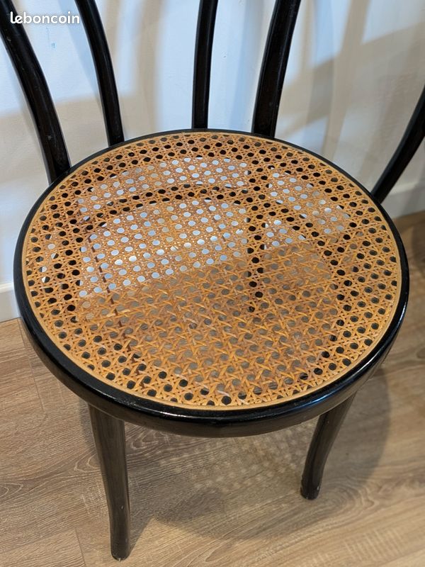 Paire chaises bistrot cannage (image 5)