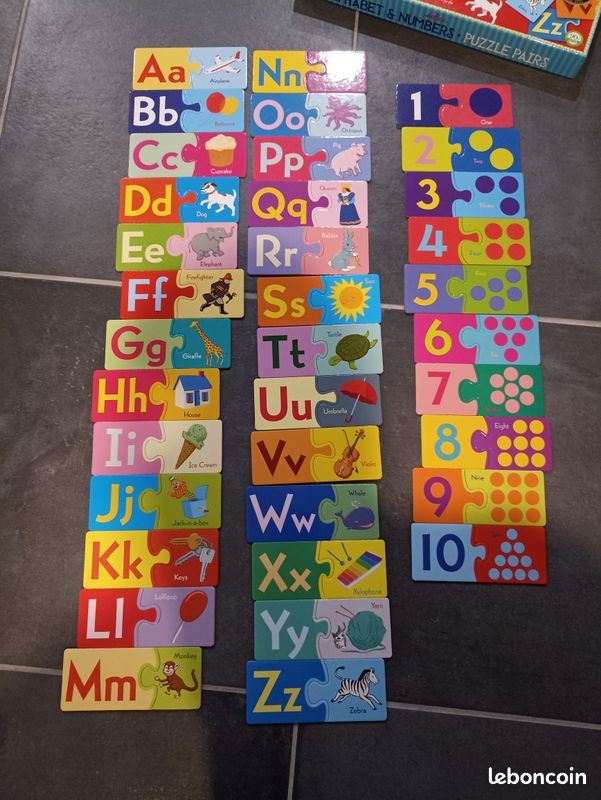 Jeu puzzle lettres de l'alphabet et chiffres en anglais (image 3)