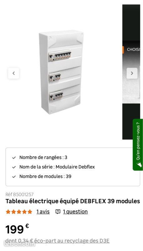 Tableau électrique équipé DEBFLEX 39 modules (image 2)