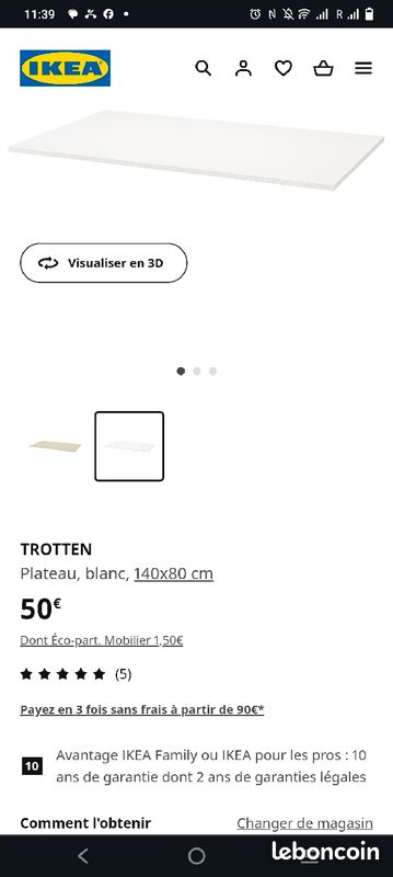 Bureau table trotten Ikea (image 3)