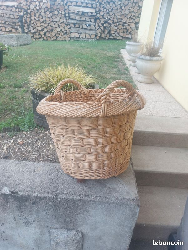 Cache-pot En Osier D'occasion - Déco Naturelle Pour Plantes Intérieur Ou Extérieur