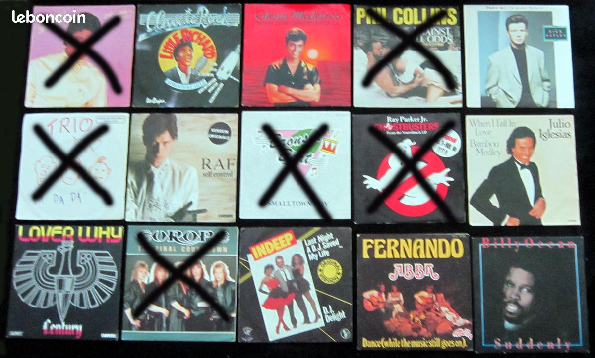 Lot de disques 45 Tours vinyles d'artistes étrangers (image 1)