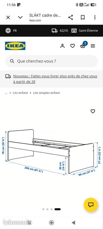 Lit simple blanc Ikéa (image 3)