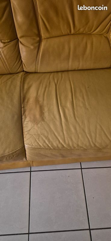 Canapé angle et fauteuil cuir veritable (image 6)