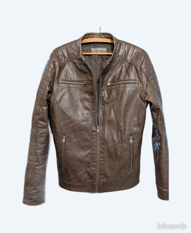 Blouson Armand Thiery simili cuir marron Vêtements