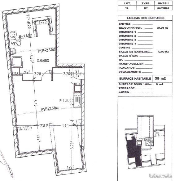 Appartement a louer taverny - 1 pièce(s) - 40 m2 - Surfyn