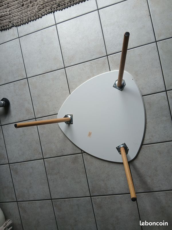Table basse gigogne Design MDF blanc et chêne (image 2)