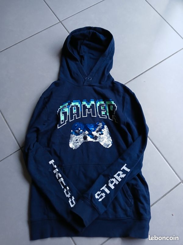 Sweat à Capuche Playstation Pour Garçon - Bleu Marine, Taille 18, Logo Manette (occasion)