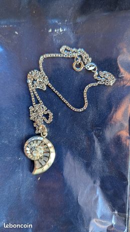 Parure Rare En Argent Avec Coquillage - Bague + Pendentif - Occasion, Pour Femme