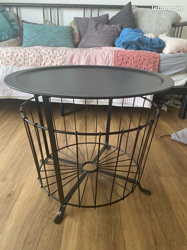 Table basse de rangement 60 cm noir IKEA ANGESBYN (image 1)