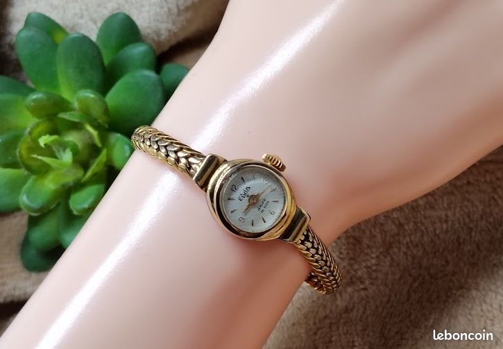 Montre Mécanique Vintage Elvia - Petit Cadran Pour Femme - À Restaurer Ou Pour Collection