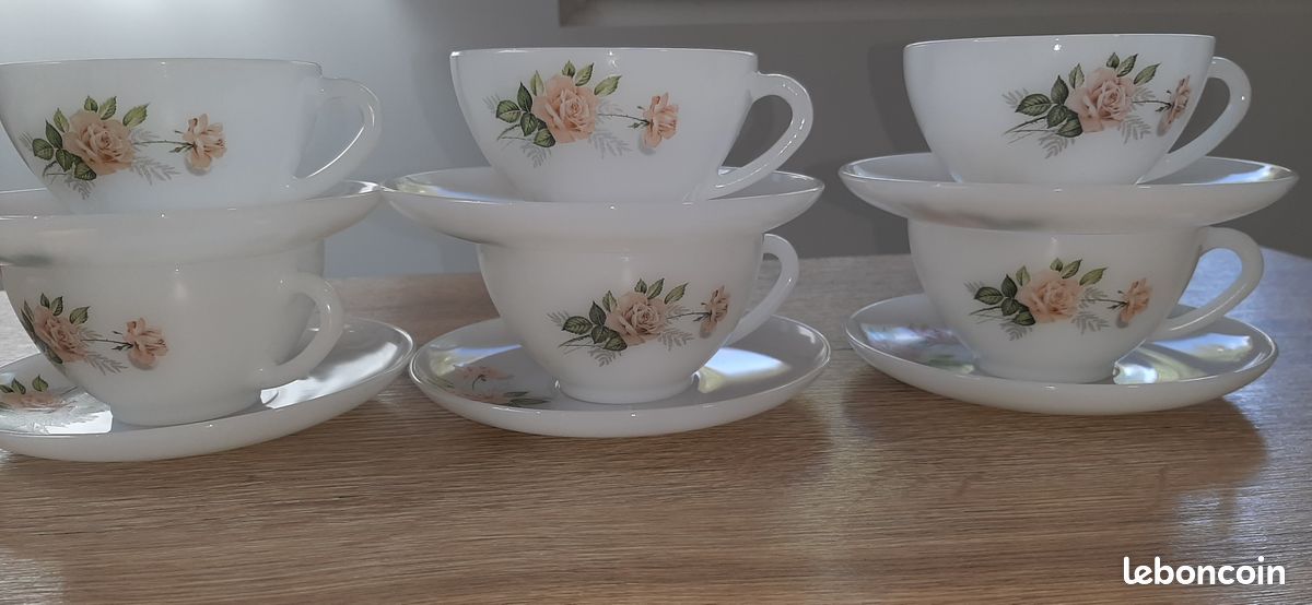 Tasses arcopal modèle rose couleur rose (image 3)