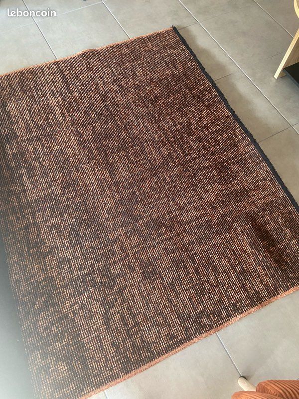 Tapis neuf 160x230 noir et terracotta (image 1)