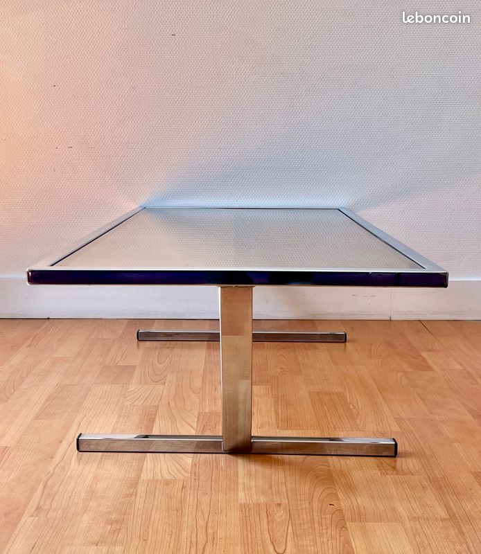 Table basse verre fumé années 70 (image 3)