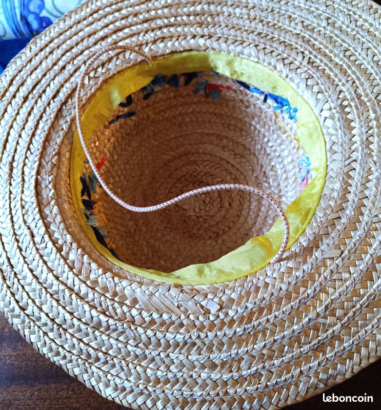 Pare-soleil vintage des années 1980, chapeau à rayures