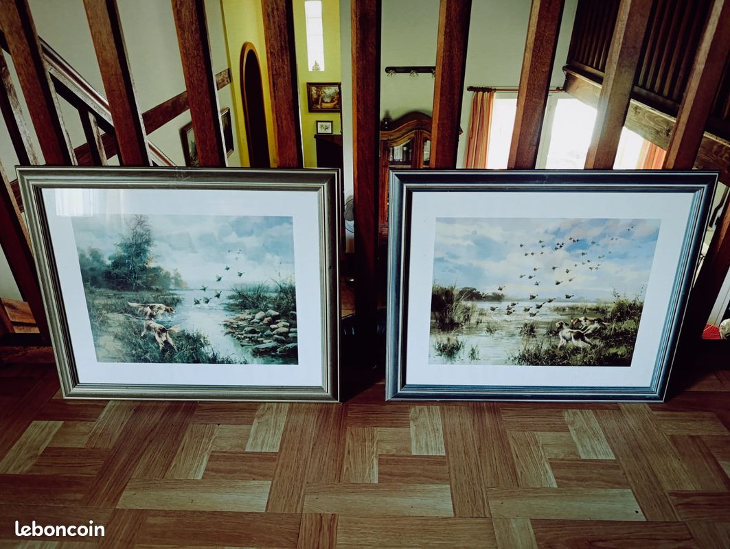 Lot tableaux scène de chasse (image 8)